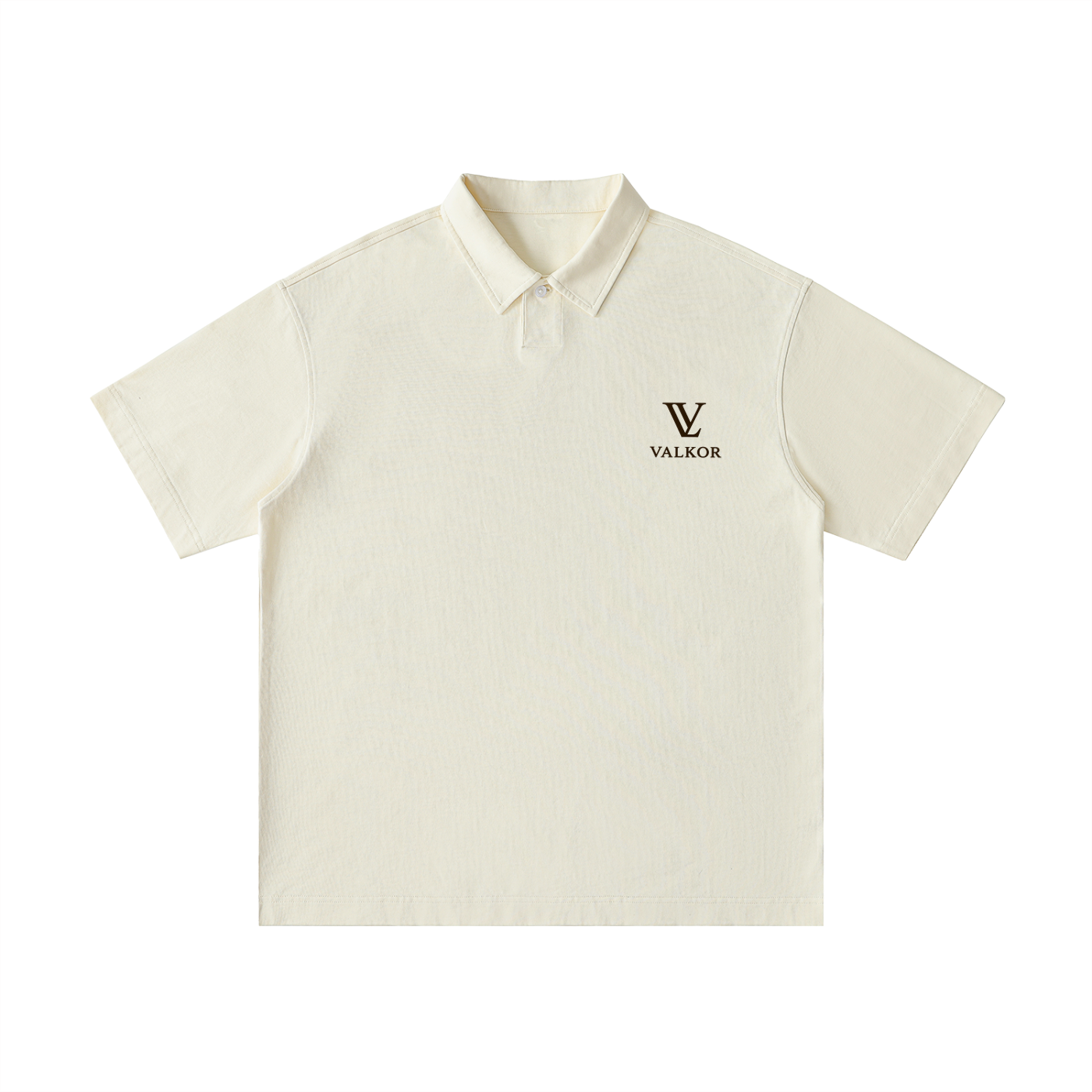 Loose Cotton Short-Sleeve Polo Shirt